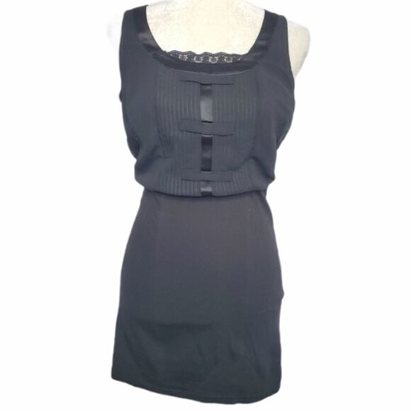 AMERICAN EAGLE Y2K black dress tuxedo open‎ back tank mini XS - Picture 1 of 9